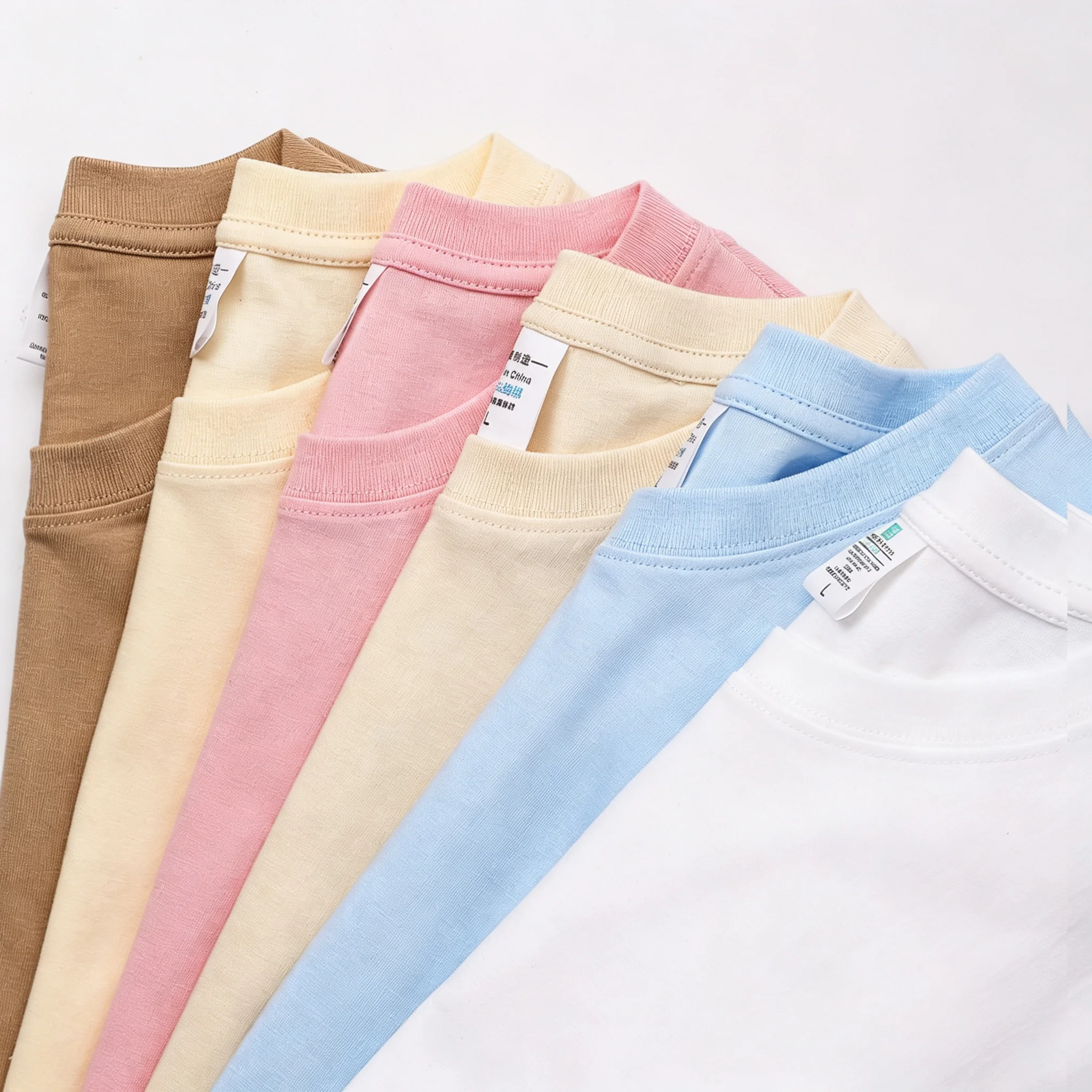 Women's Combed Cotton Short Sleeved Round Neck Solid Color Women's T-shirt Straight Tube Loose Short Sleeved Top Women's Summer
