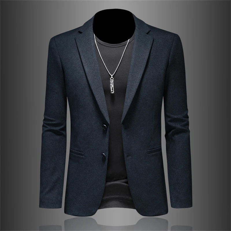 

Fashionable Casual Men's Slim Fit Business Style Jacket Korean Version Upper Body Coat Stylish Outerwear for Men