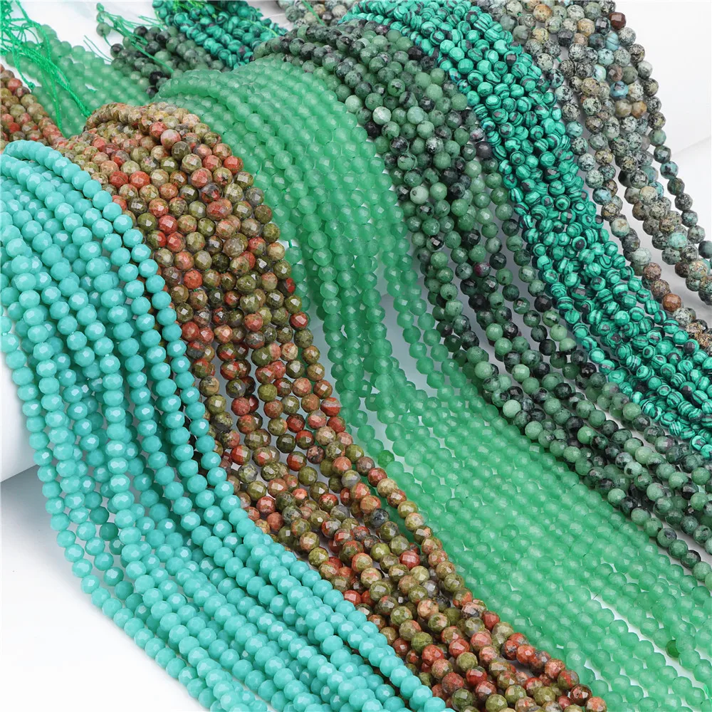 Wholesale 3x4MM Natural Small Agats Facted Beads Round Loose Rondell Beads For Jewelry Making DIY Bracelets Necklace