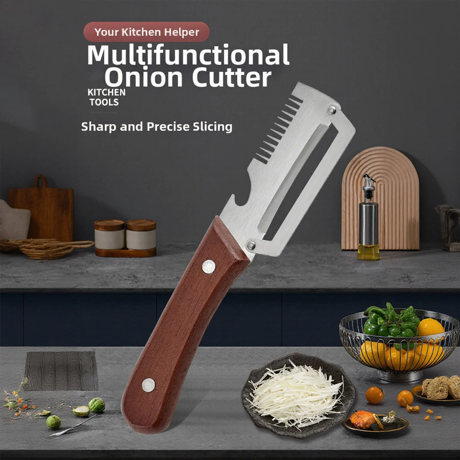 1/2pcs Multi-Functional  Vegetable Peeler With Wood  Handle Metal Peeler For Peeling Slicing Fruits  Vegetable Smooth  Operation