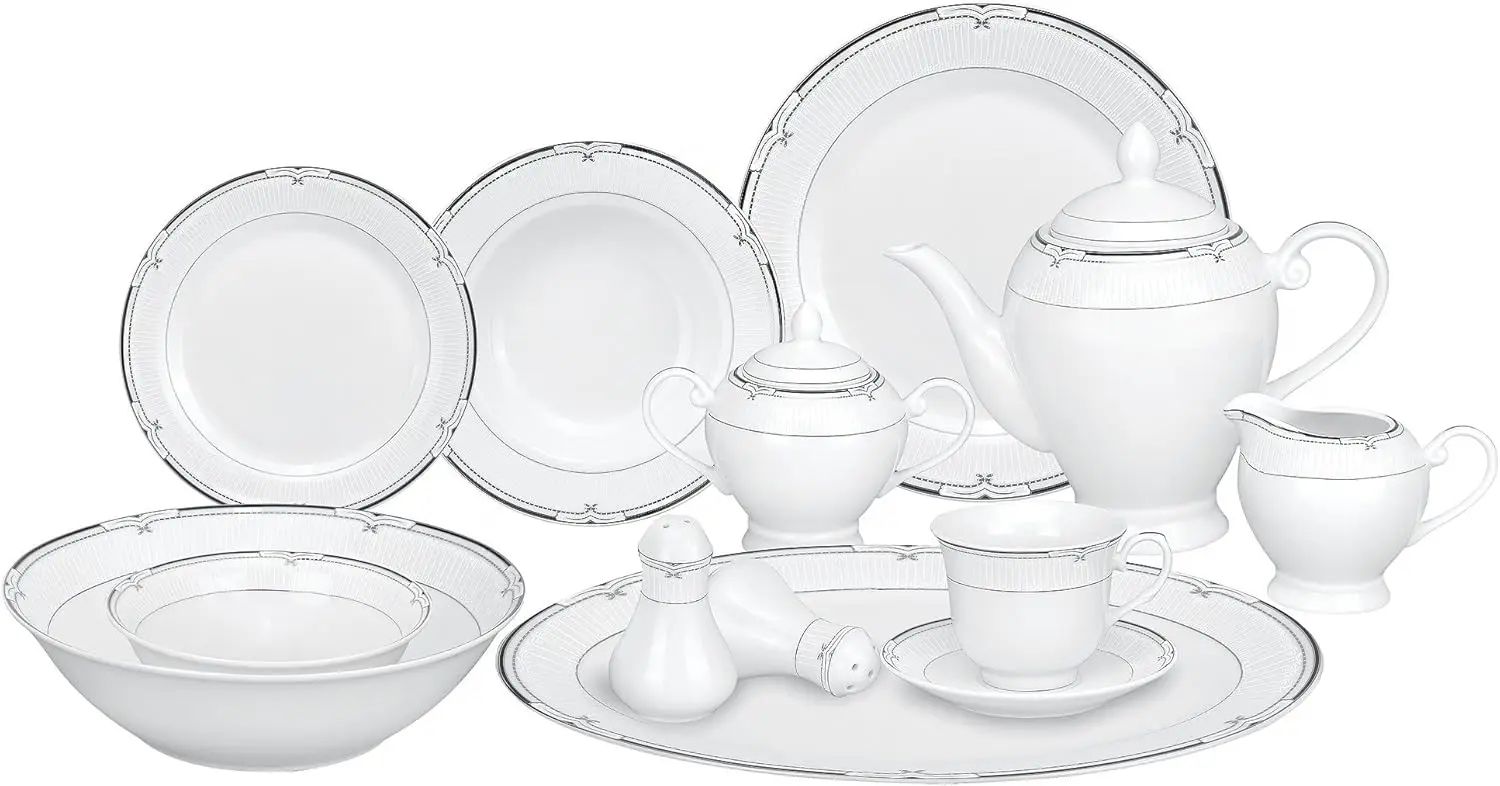 

57-Piece Porcelain Dinnerware Set, Rio, Service for 8