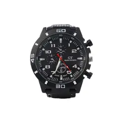 Relógio de pulso masculino Big Dial Business, Silicone Strap, Calendário, Data, Casual, Esportes, Luxo, Moda