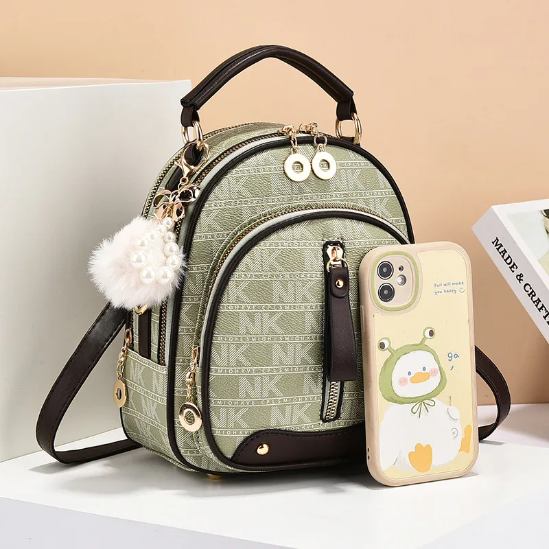 Fashionable New Women Backpack Soft Leather Letter Single Shoulder Crossbody Bag Urban Simple Handbag Classic Versatile Handbag