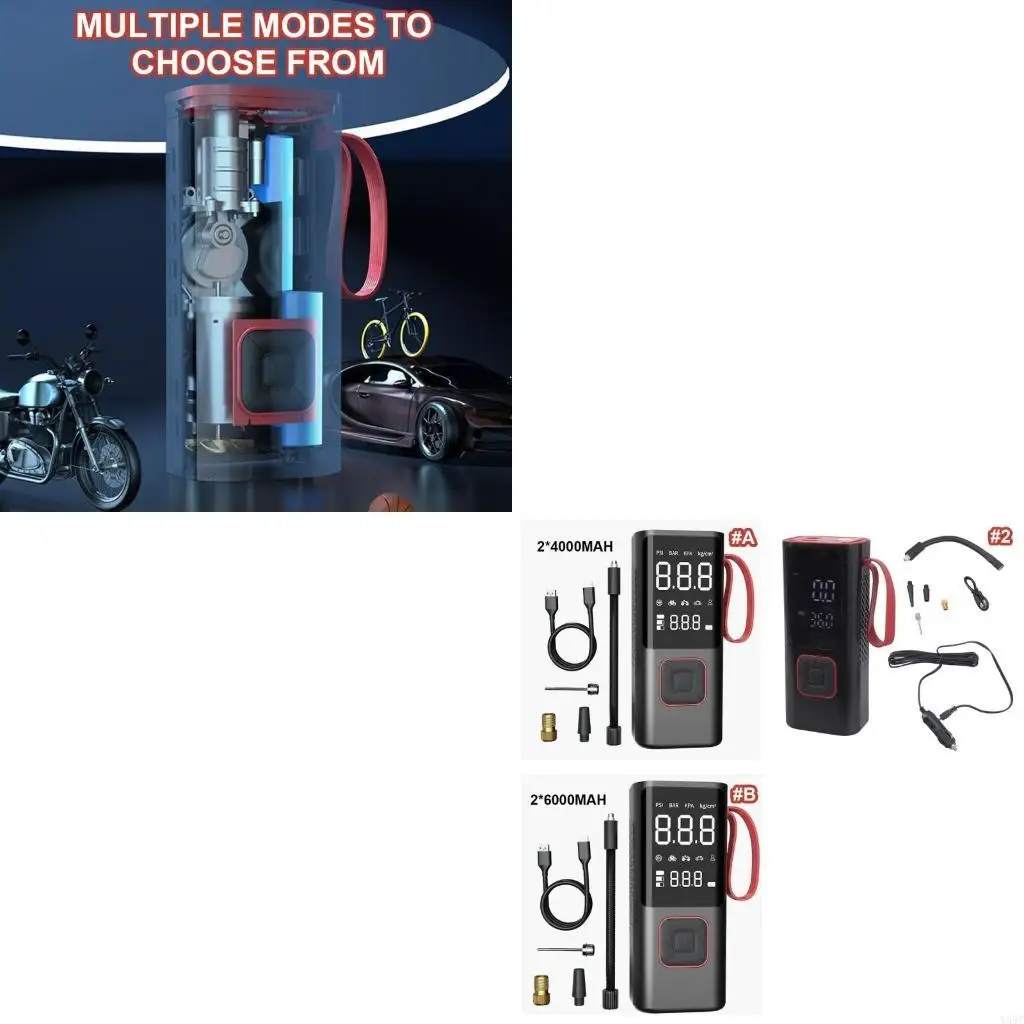 

Портативные электрические воздушные насосы Небольшой компрессор с цифровым дисплеем Многофункциональный компактный воздушный