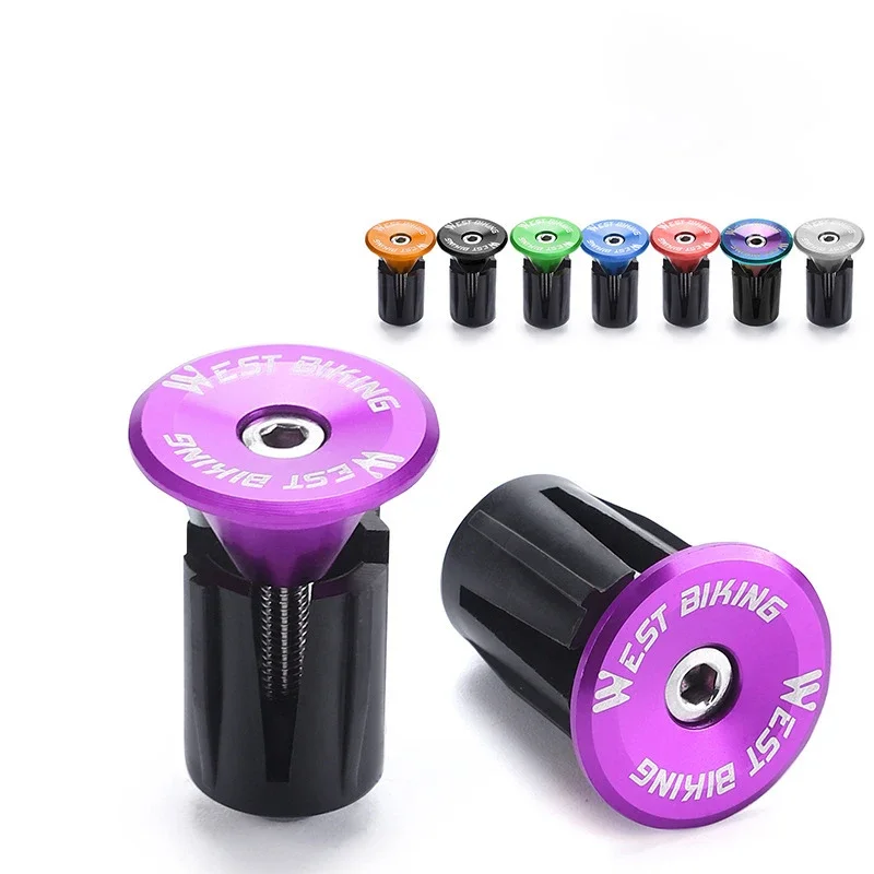 1 Pair MTB Road Bike Grip Handle Bar End Cap Aluminium Handlebar Grip Cover Plugs Caps for Bicycle Bike Handlebar Accessories