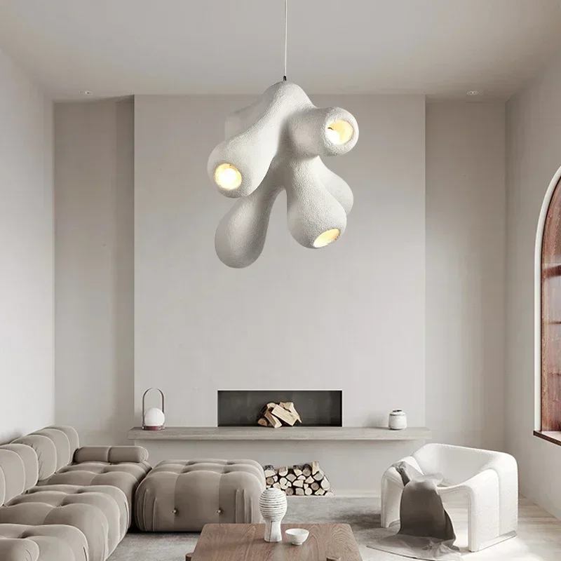 

Nordic Designer Living Room LED Chandelier Creative Bar Island Restaurant Resin Pendant Lamp Retro Hotel Homestay Decor Lighting