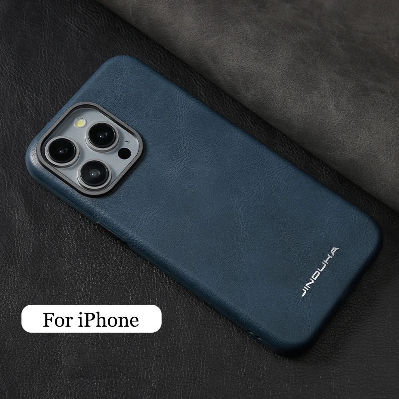 Etui skórzane MagSafe Business do iPhone'a 17 16 15 14 13 Pro Max Plus 17air, magnetyczne, bezprzewodowe ładowanie, odporne na wstrząsy. — zdjęcie produktu 6