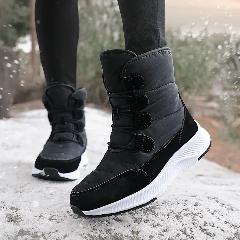 

Long Boots Women Winter Footwear Outdoor High Top Velvet Warm Thick Bottom Cotton Shoes Designer Bottes Femmes Tendances 2025