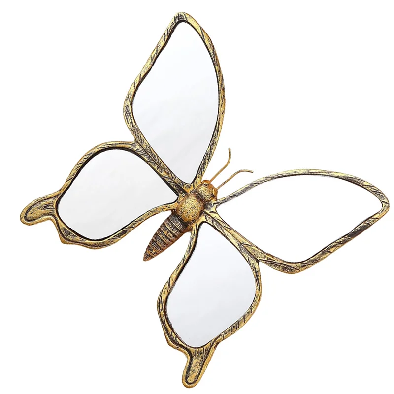 

A27F-Decorative Bug Insects Animals Mirrors Resin Butterfly Glass Wall Decor, Perfect For Victorian And European Themed Homes
