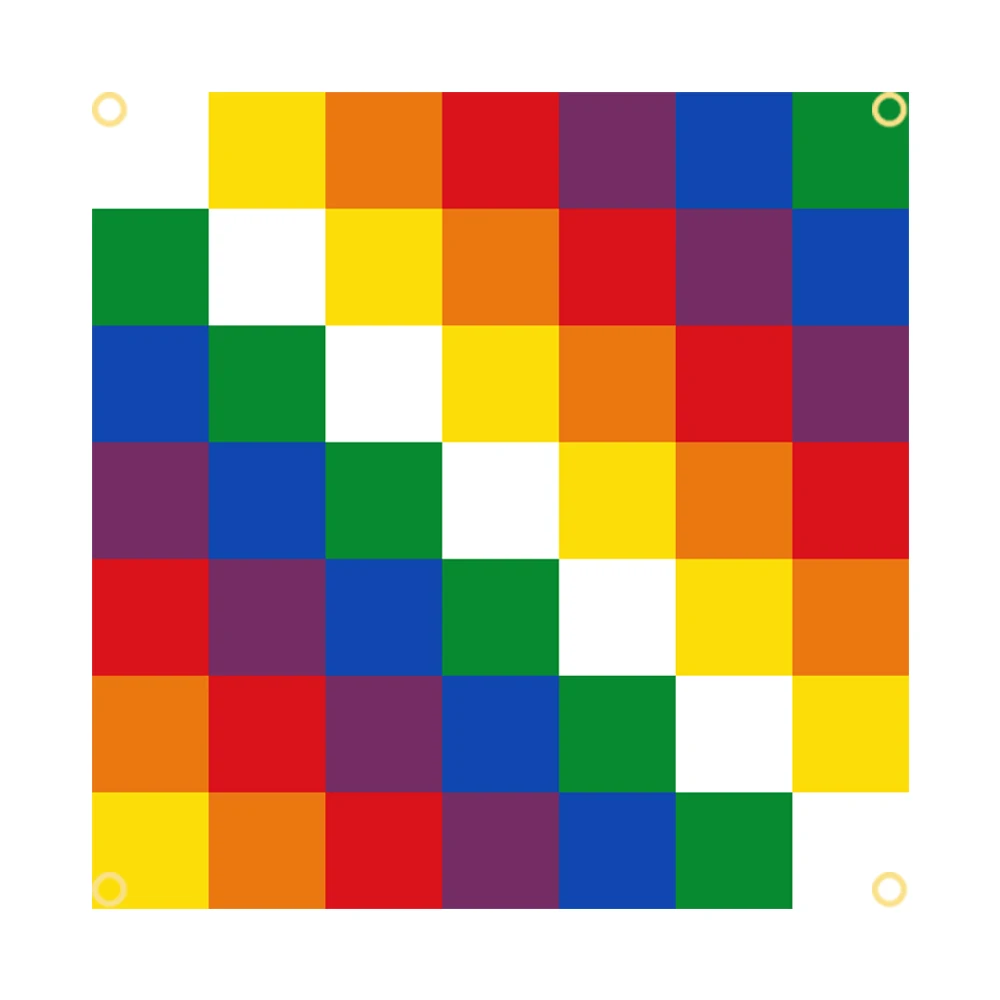 3x5 Ft Wiphala Qulla Suyu Flag Vivid Color and Fade proof The flags of Bolivia Polyester with Brass Grommets 3 X 5 Ft