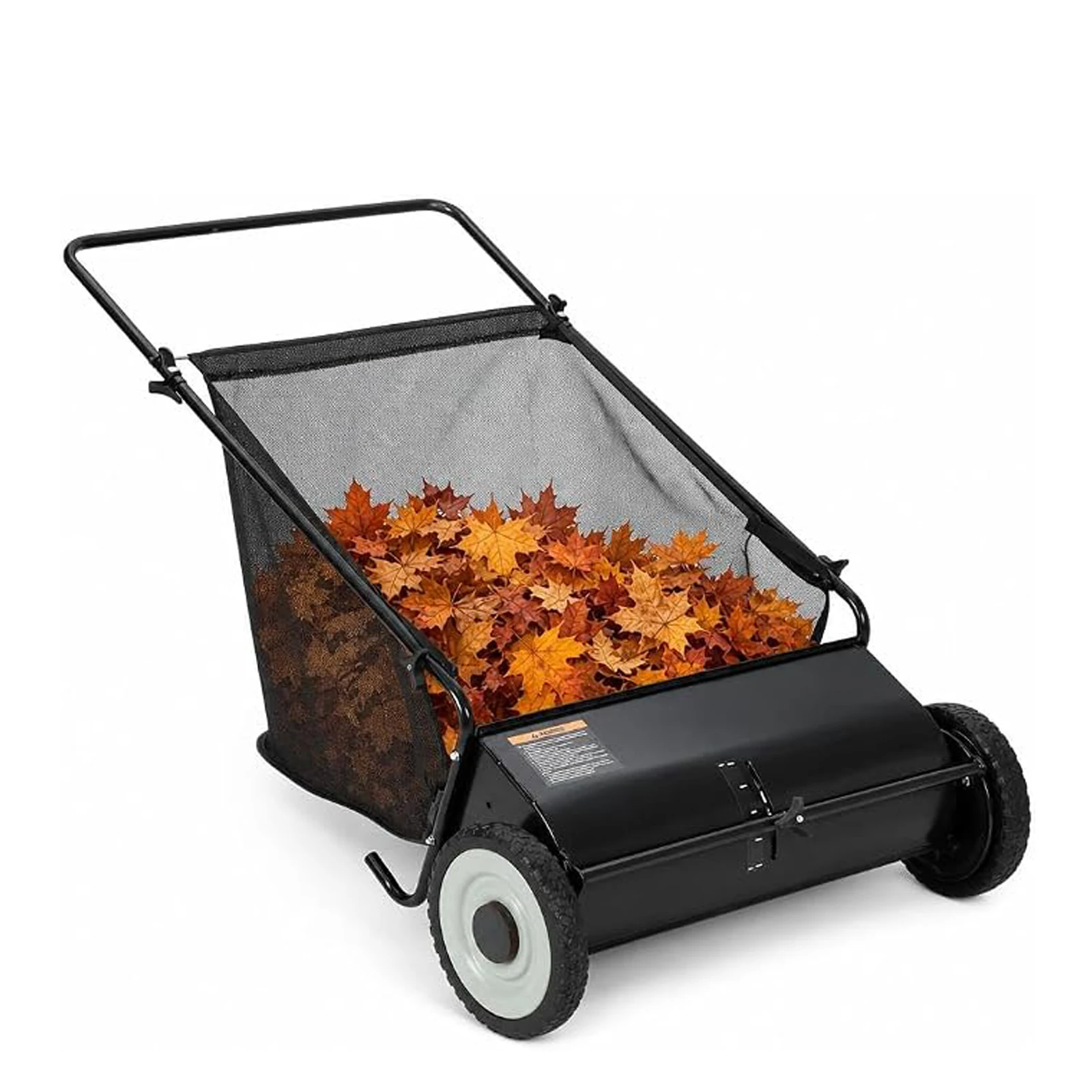 21-Inch Push Lawn Sweeper, 3.5 Cu. Ft. Hopper Capacity, Manual Push Sweeper with Height Adjustment for Clippings, Leaves, and Debris
