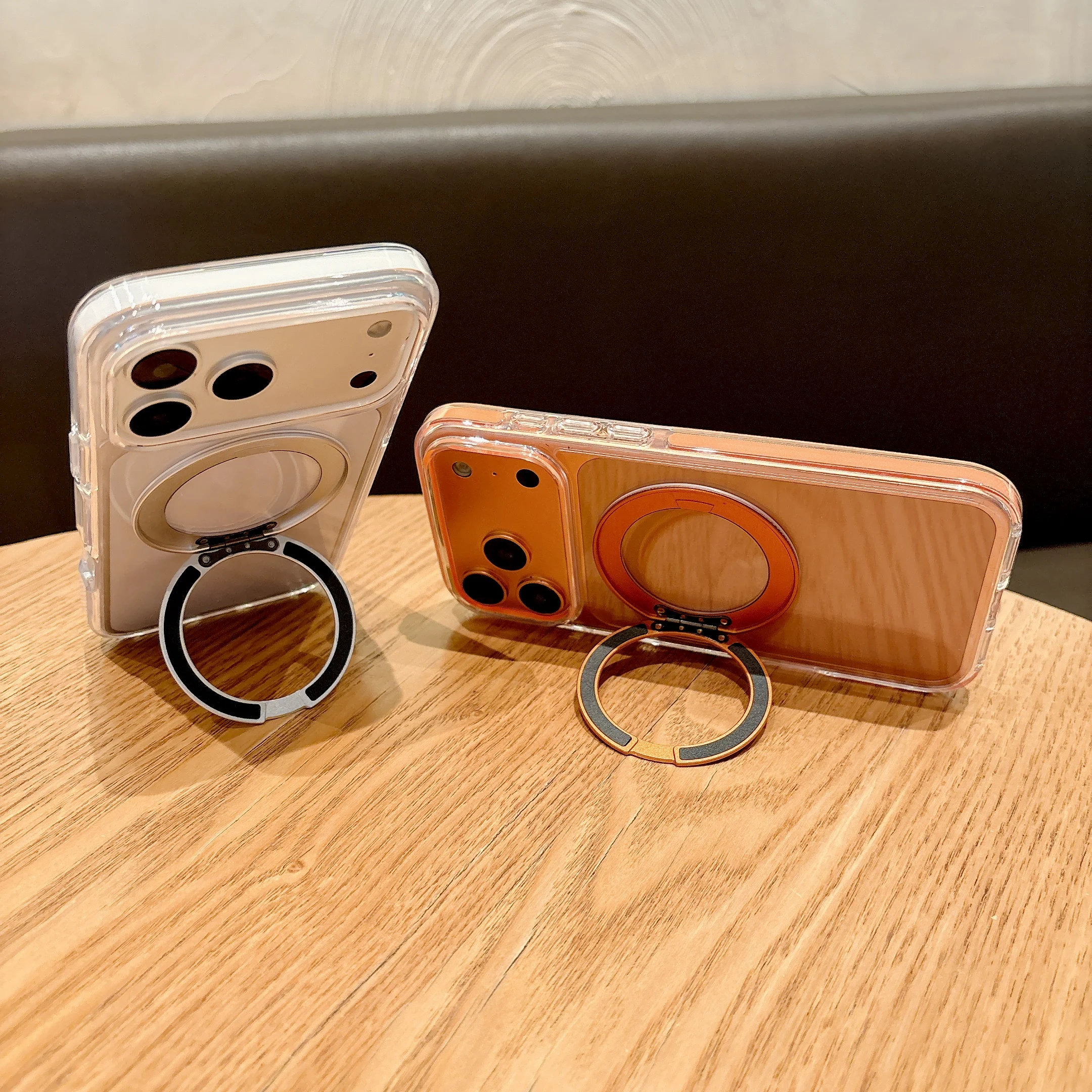 Magnetic phone case orange protective case for iPhone17 17 Pro Max 17 Pro iPhone16pro iPhone15, 360 degree rotating bracket