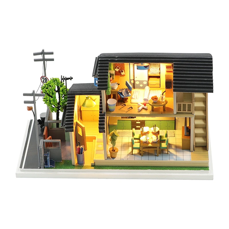 

Diy Wooden Doll House Kit Miniature With Furniture Light Casa Mountain Villa Dollhouse Toys Roombox For Adults Christmas Gifts