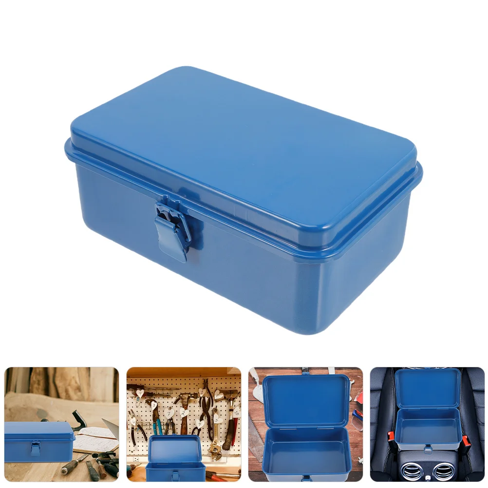2pcs Metal Tool Box Heavy Duty Iron Sheet Large Capacity Portable For Car Multi Layer Storage Case Durable