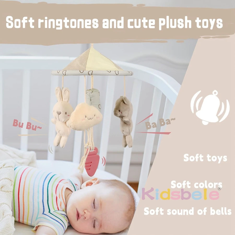 Baby Activity Hanging Toys with Squeak Sound 3D Rabbit Bear Doll Baby Stroller Car Seat Toy