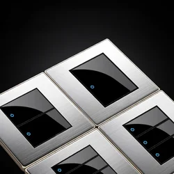 1 2 3 4 Gang 1 2 Way Household Wall Light Switch Stainless Steel Panel Mirror Button switches LED Indicator