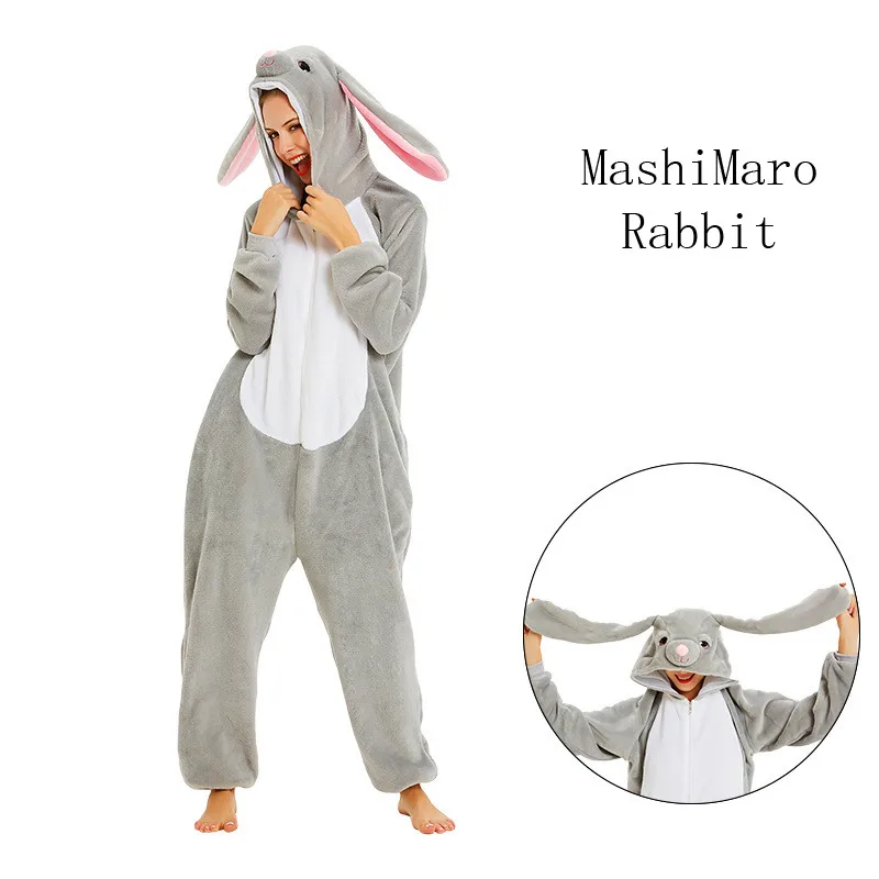 Animal Kigurumi MashiMaro Rabbit Anime Cosplay Costumes Cartoon Onesies Women Men Pajamas For Adults Kids One-Piece Jumpsuits