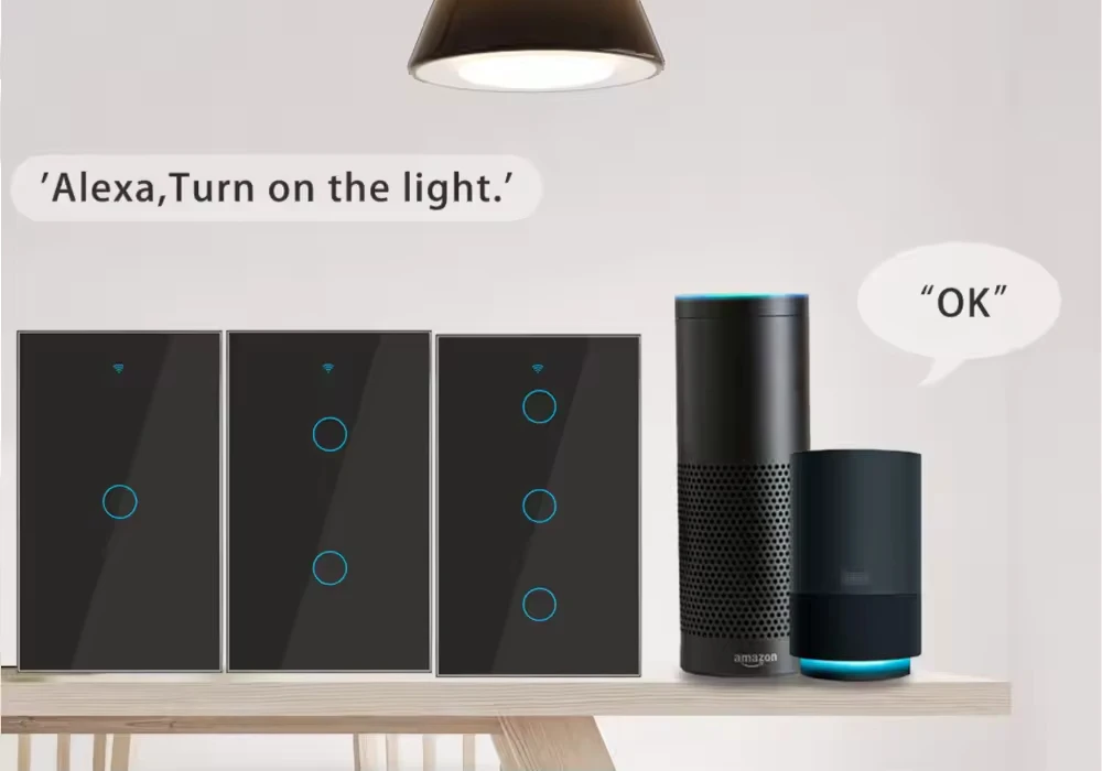 Tuya الولايات المتحدة الاتحاد الأفريقي 1 2 3 4 عصابة الحديثة واي فاي الجدار ضوء آمن زجاج اللمس التبديل جوجل المنزل اليكسا التحكم الصوتي لايف Smartlife دعم #4