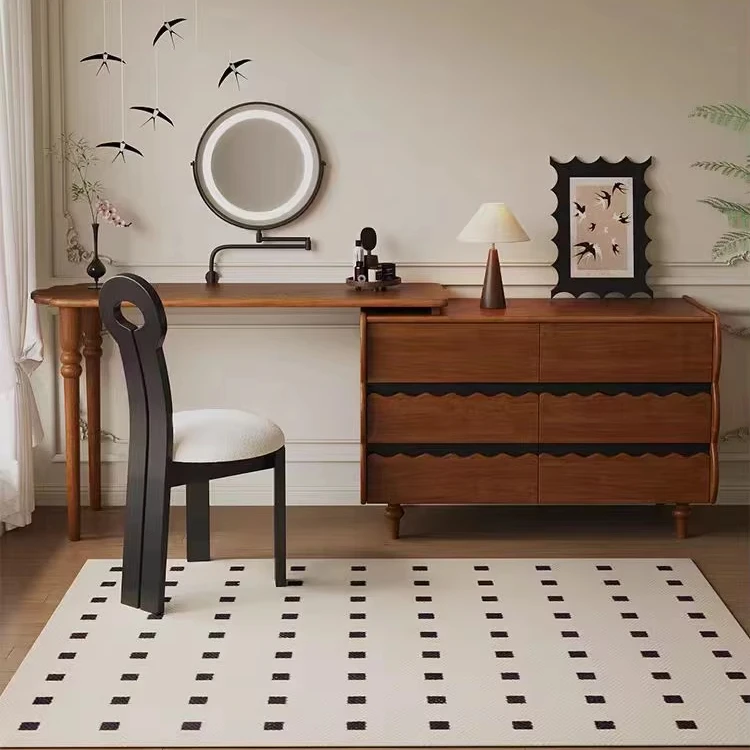 #￥2026 Latest Design Wooden Makeup Dressing Vanity Table Set With Mirror Dressing Vanities Desk