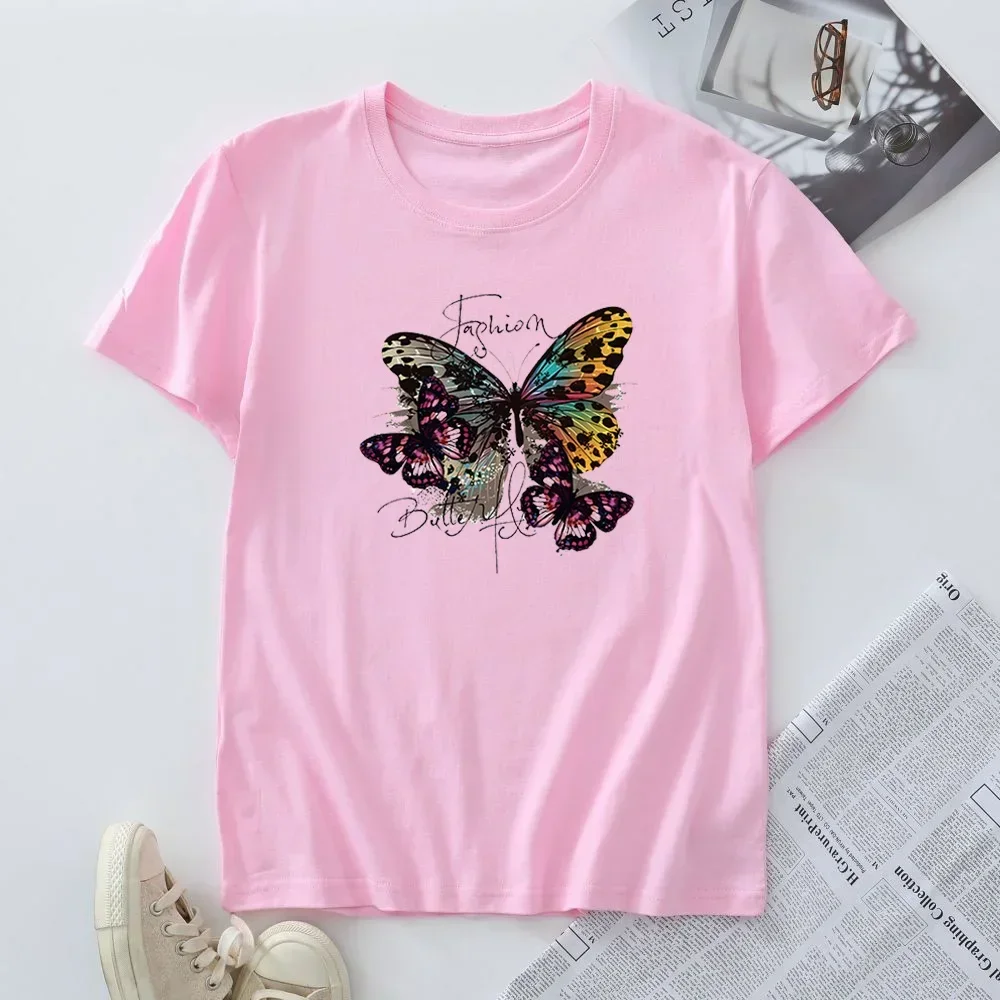 Plus Size Short Sleeve Tee 100% Cotton Summer Women Tops 2024 Woman Graphic T Shirts Female Tshirt Fashion Women's T-shirt