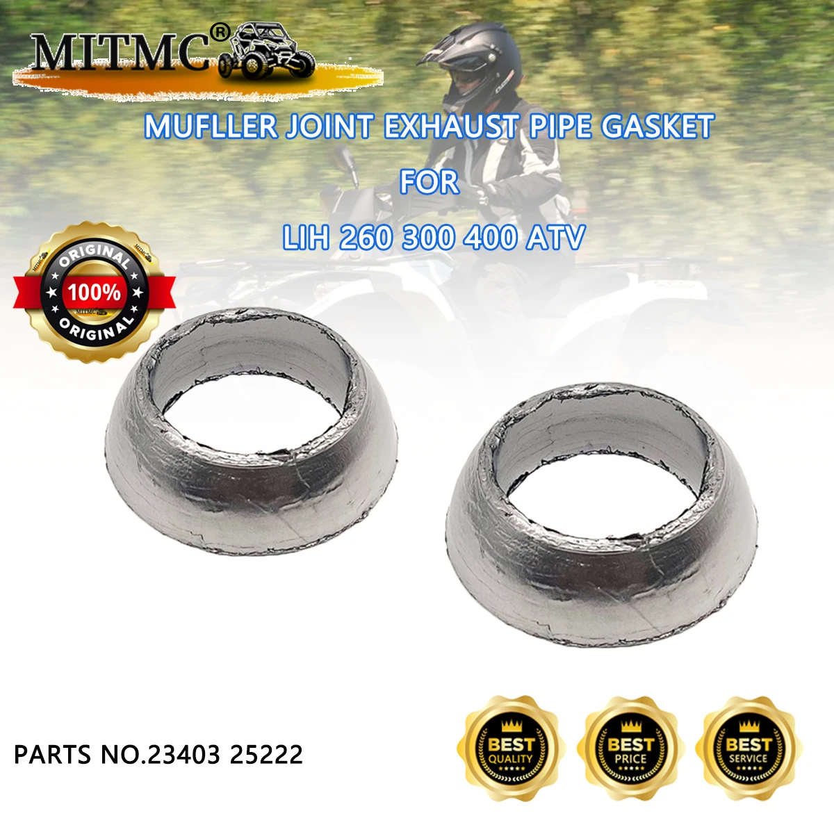 2pc Exhaust Seal Gasket Muffler For LH 260 300 400 ATV LH260 LH300 LH400 25222