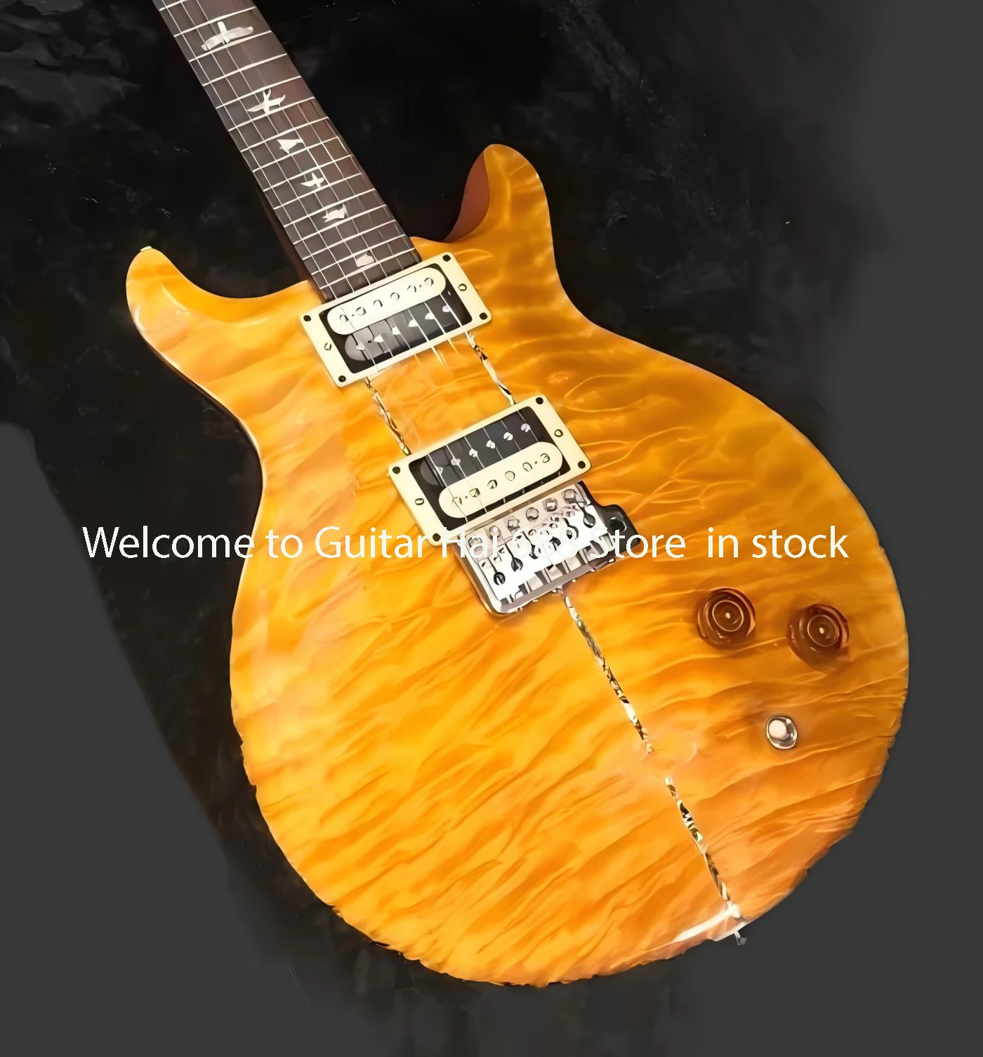 

Электрогитара Custom Santana ll SantanaYellow Quilt Maple Top, 24 лада, производство Китай, ReedSmith # 5462899