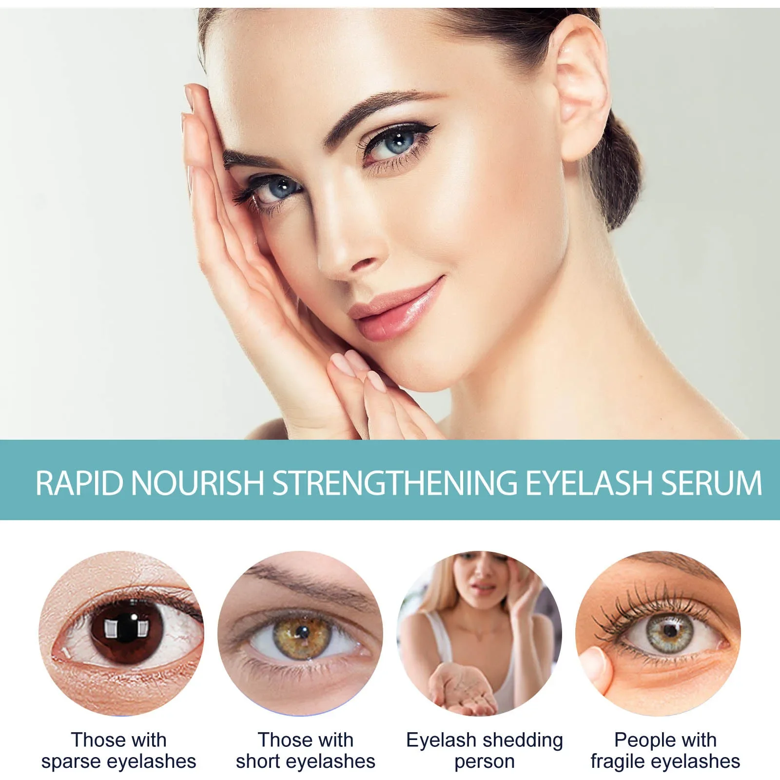 Serum do rzęs i brwi, naturalne, gęste, delikatne, podkręcone, głęboko odżywiające, nawilżające, wspomagające naturalny wzrost, płynne, do przedłużania rzęs, produkty do makijażu dla kobiet.