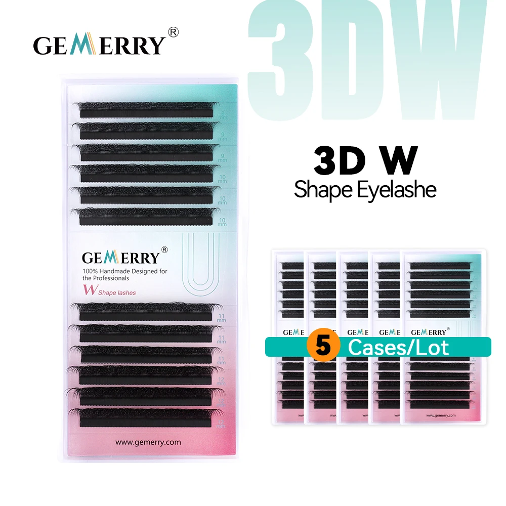 

GEMERRY 10 PCS/5 PCS 3D W Shape Lashes Eyelash Extensions Premade Volume Individual Eyelash