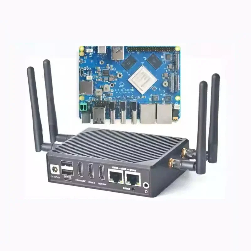 VoltSNanopc T6 Development Board-Rockchip RK3588 Cortex A76 6TOPs AI Computing Power 16GB+256GB Dual 2.5G Ethernet 8K HDMI Edge