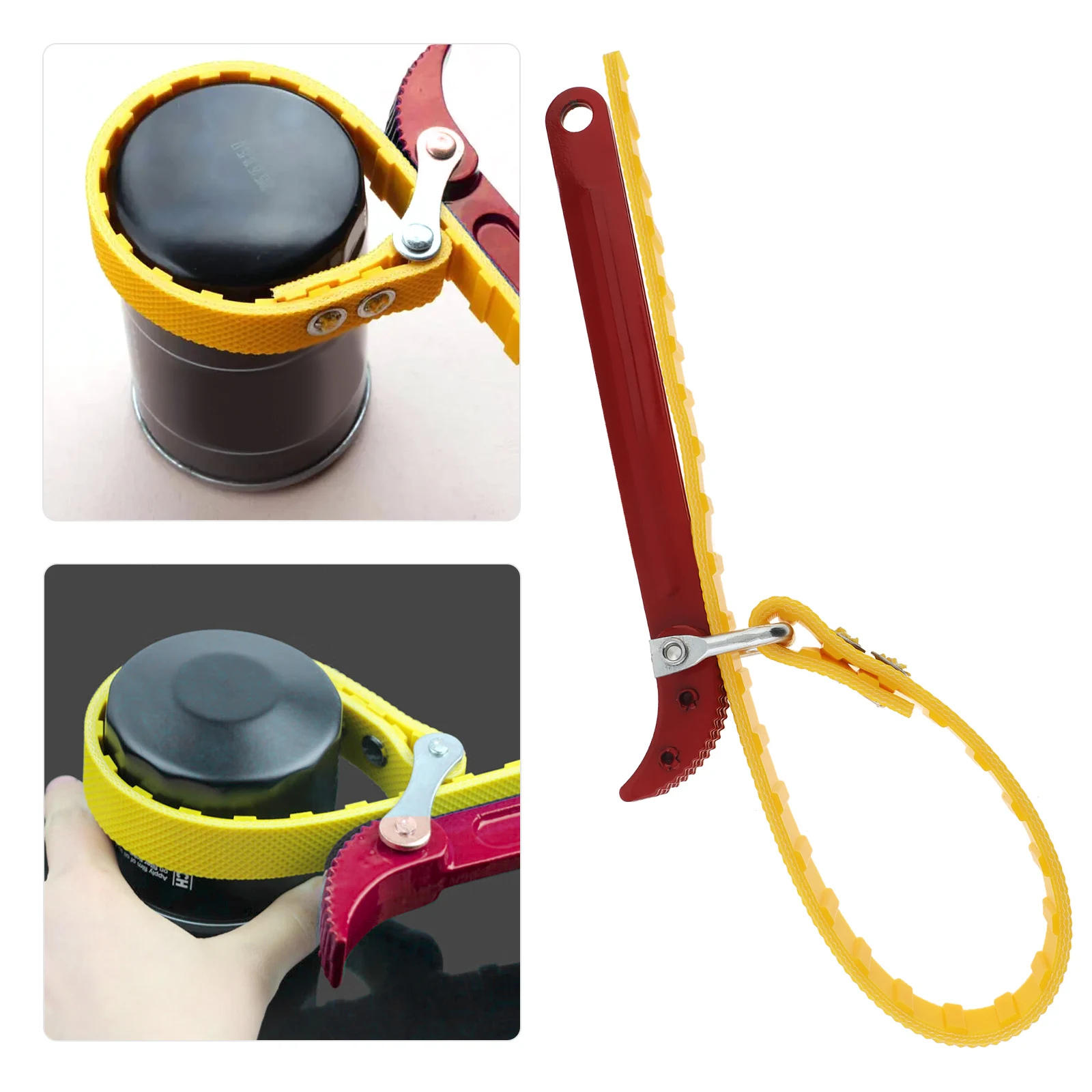 Imagem -02 - Polegada Ajustável Filtro de Óleo Extrator Chave de Cinto Alça de Aço Filtro de Combustível Cinta Abridor Chave de Corrente Ferramenta de Reparo do Carro Automóvel 8