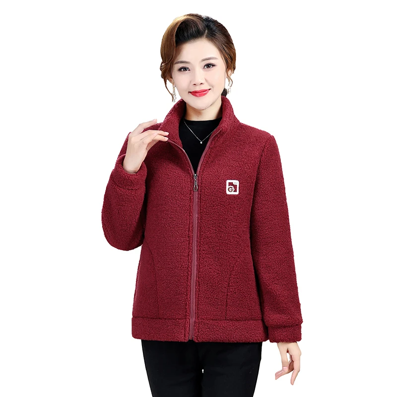 

Короткая куртка с воротником-стойкой, женское утепленное осенне-зимнее пальто на флисовой подкладке, стильный топ для людей среднего и пожилого возраста