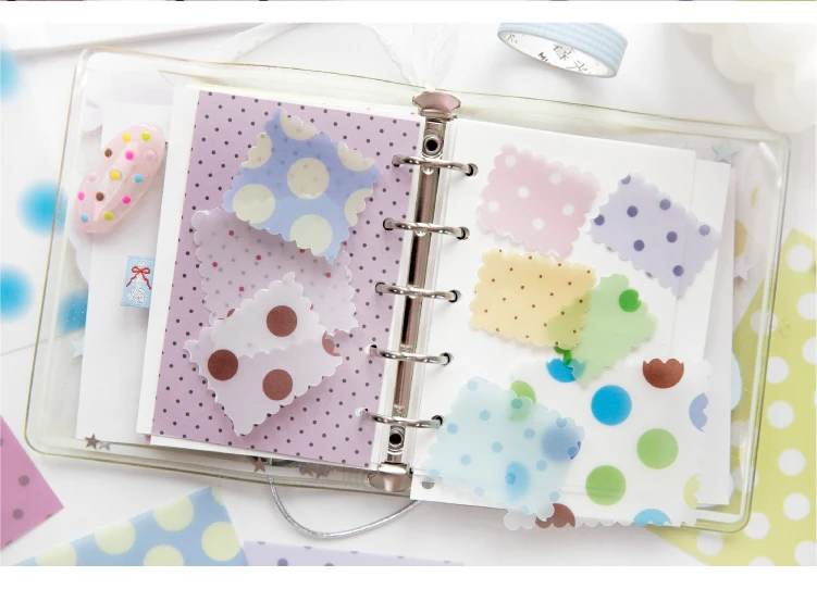 Journal GO 32 Stück Polka Dot Waltz Vintage Dots Dual Material Paper Kreatives DIY Junk Journal Collage Scrapbooking Hintergrund DIY – Detail 14