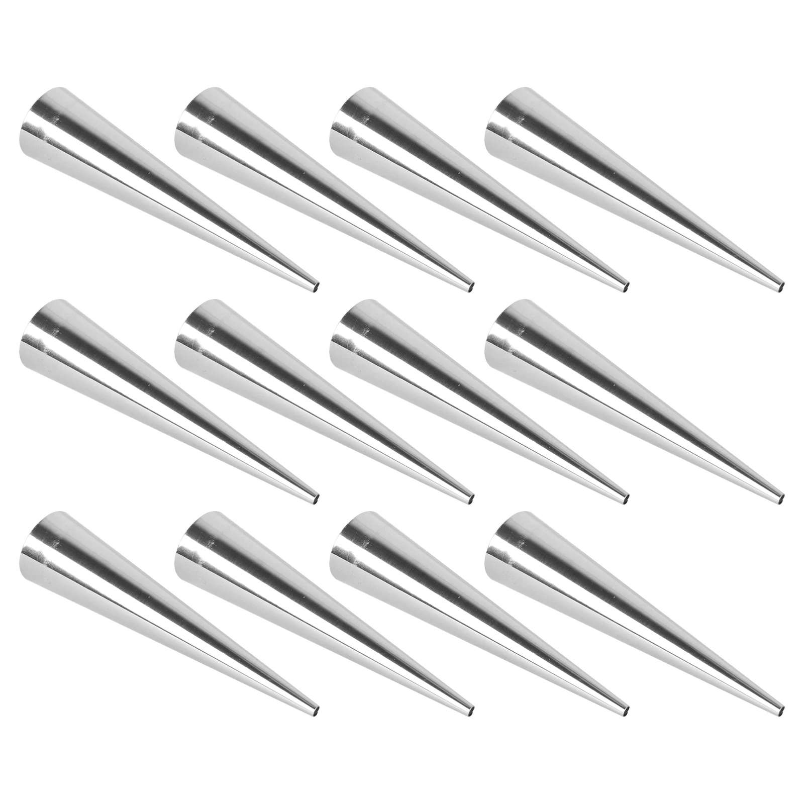

12PCS Large Screw Tube Cannoli Molds Stainless Steel Baking Cones Pastry Forms Croissant Mold Cylindrical Shaped Kitchen