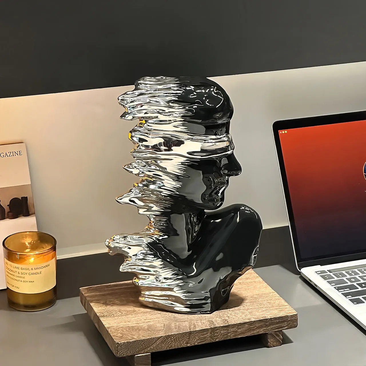 تمثال تجريدي جديد مخصص للديكور المنزلي، تمثال سيراميك فاخر وراقي بتصميم مخصص للديكور المنزلي