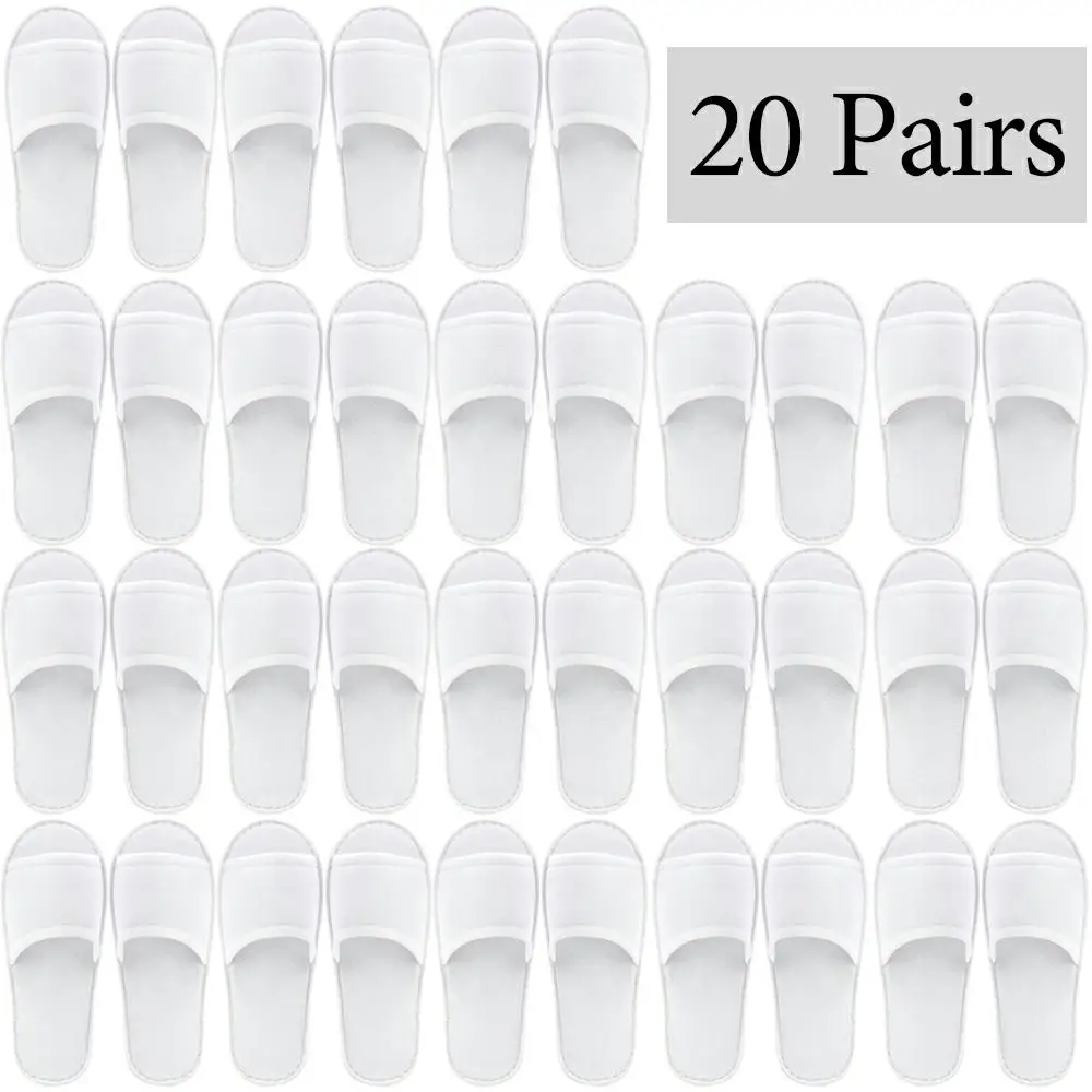 20-200Pairs Open Teen Wegwerp Slippers voor Gasten Witte Huis Gast Slippers Antislip Hotel Slippers Unisex spa Slippers