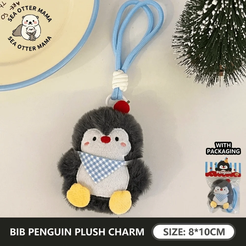 Decorative Soft Plush Plush Penguin Charm Hanging Loop Key Ring Bag Keychain Stuffed Body Cute Penguin Pendant Decor Purse Decor