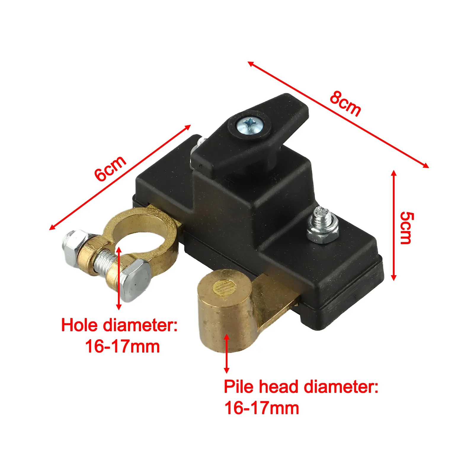 100 A Battery Brass Negative Power-off Switch, Battery Master Disconnect Switch Power Cut/Shut Off Kill Switch 12-24V
