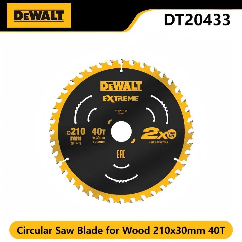 

Полотно циркулярной пилы DEWALT Extreme по дереву 210x30 мм 40T, аксессуары для пилы DT20433, прочный ​