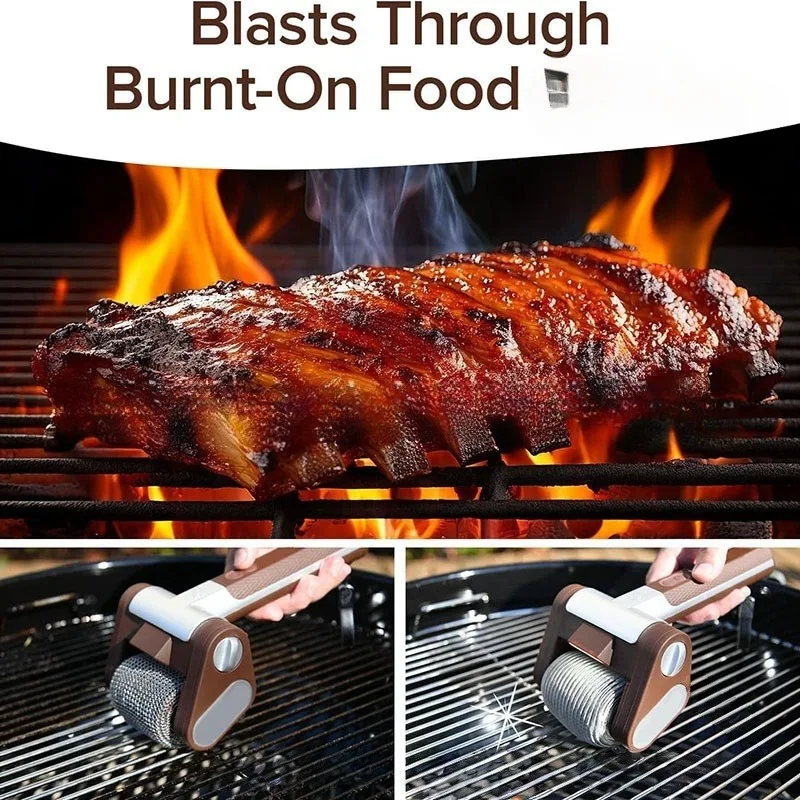 

Electric Grill Brush Rechargeable Wireless 304 Stainless Steel Roller BBQ Cleaning Brush Household Kitchen Cleaning Tools