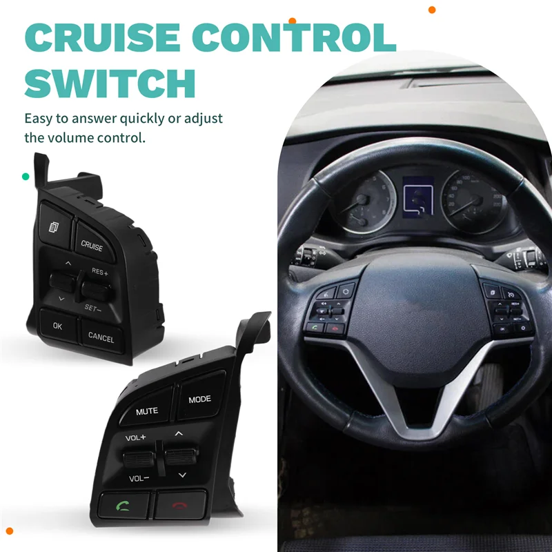 

Steering Wheel Cruise Control Remote Volume Button Switch 96710-D3500 96720-D3200 For Hyundai Tucson 2015-2019-Boom