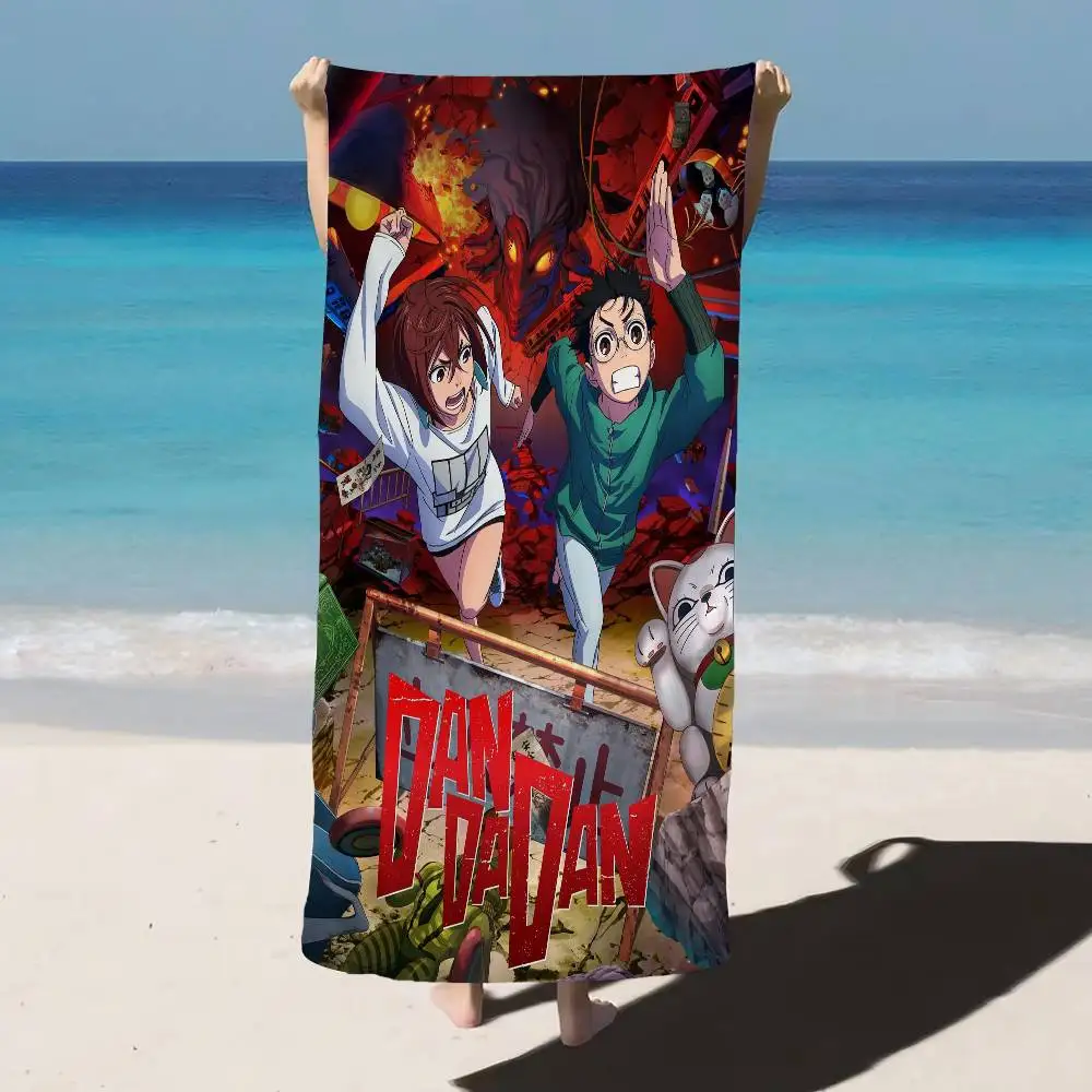 Pop Funny Anime Dan Da Dan Canvas Art Microfiber Beach Towels Quick Dry Sand Beach Towels Pool Towel for Travel Swim Pool Yoga