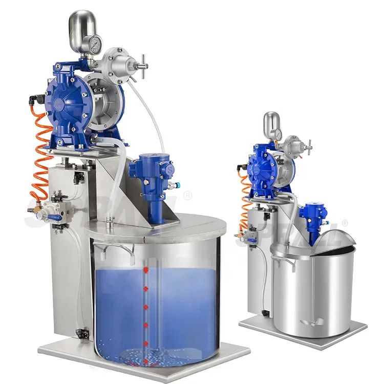 

SPRALL High Quality Pneumatic Mixer Paint Glue Ink Vertical Agitator Oil Pump Set SUS 304 Materials Air Liquid Mixer Machine