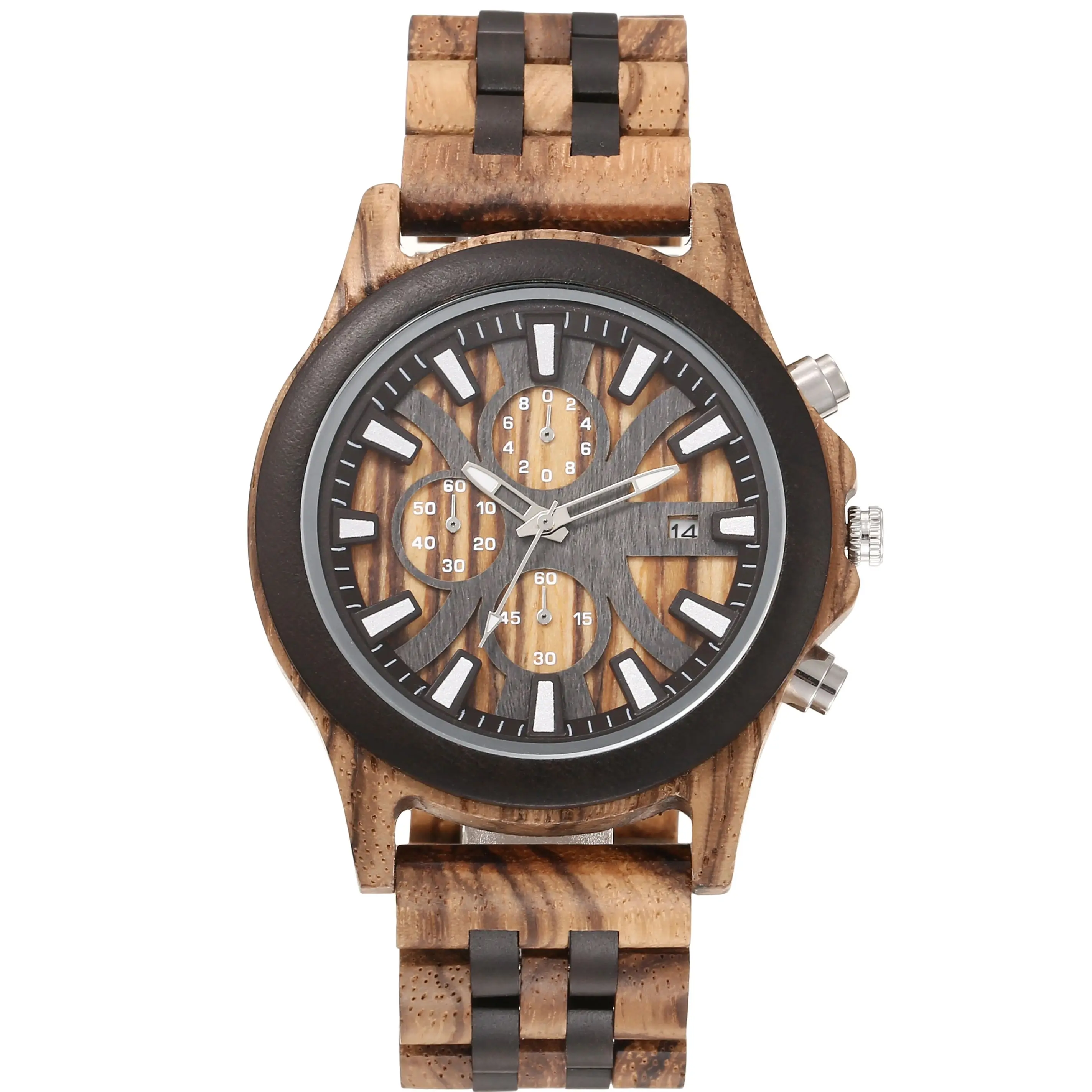 Reloj de madera noctilucente para hombre, cronógrafo multifuncional, sencillo, ligero, Natural, hecho a mano, estilo Retro