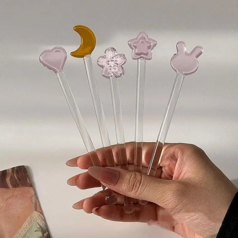 Texture Milk Tea Glass Stir For Family Gatherings Agitator Coffee Tools Easy To Use Dessert Stick Spoon Stick Stir Bar Swizzle