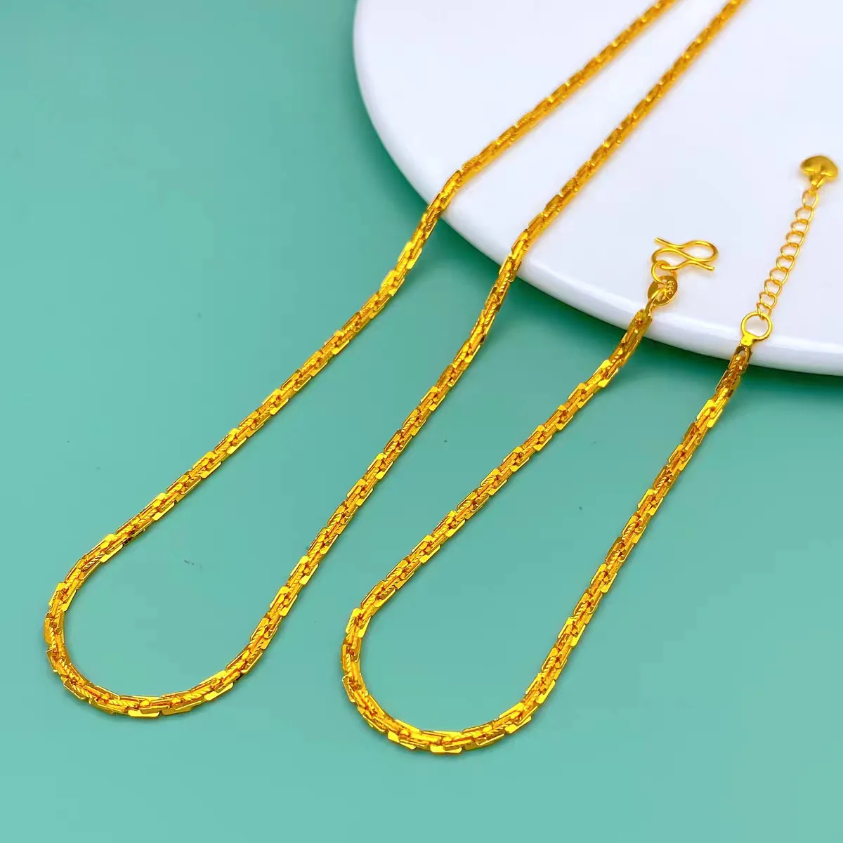 

Роскошное женское ожерелье-браслет из чистого золота 9999 пробы 24 карата со змеиной цепочкой, комплект браслетов, цепочка на ключицы