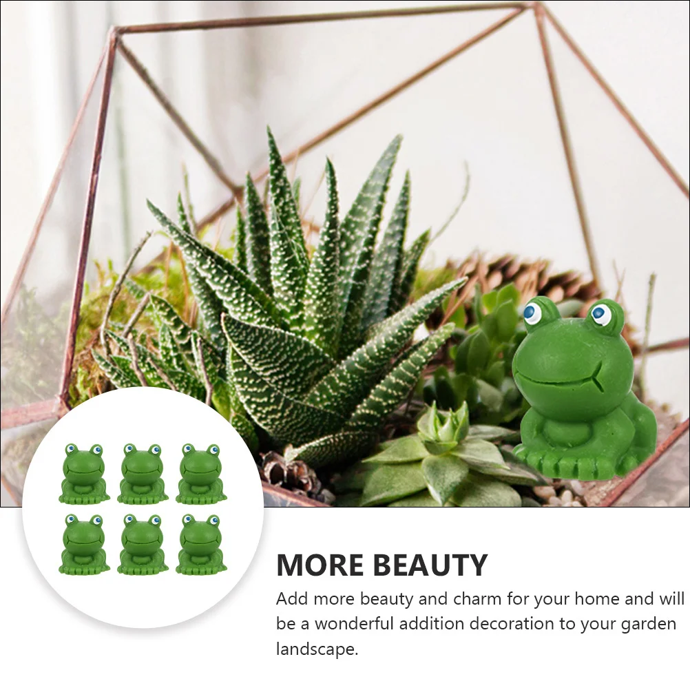 

6 Pcs Frog Ornament Miniature Figurines Small Figures Landscape Decoration DIY