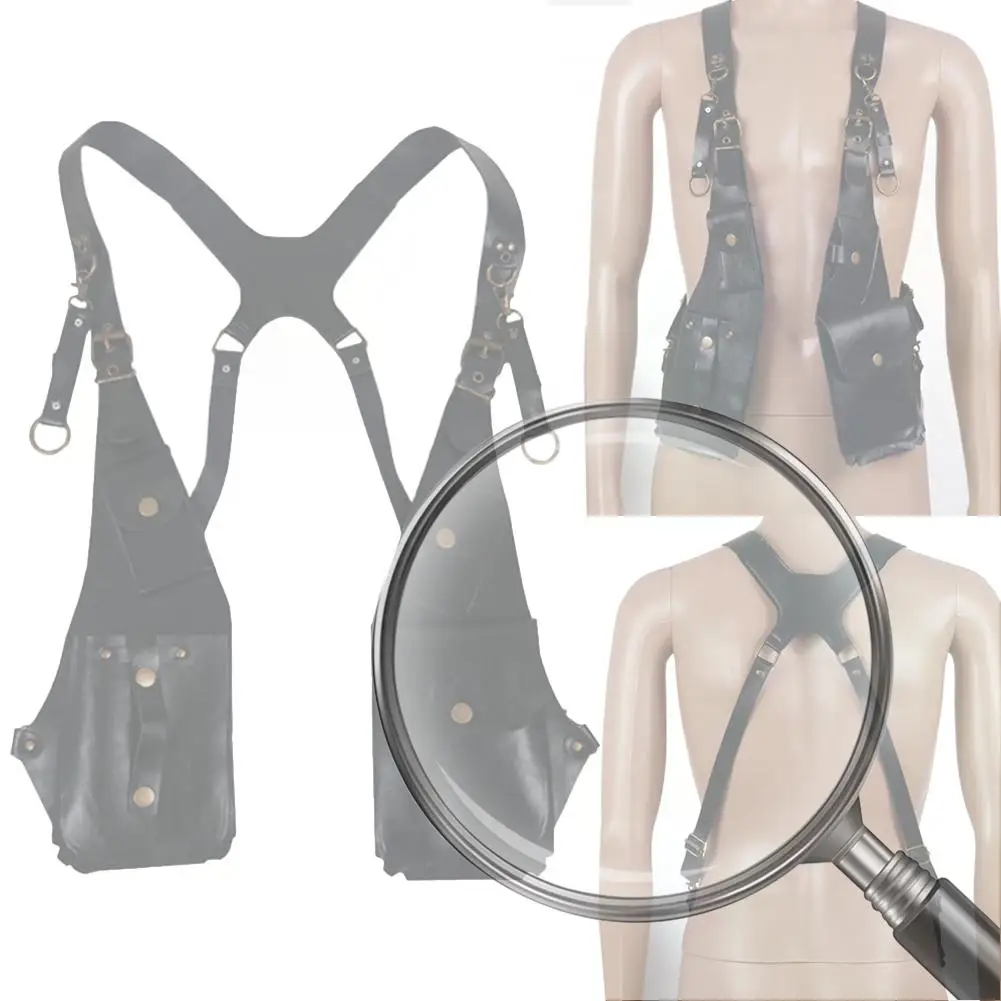 

Men Adjustable Rig Bag Multifunctional Underarm Holster Bag Double Shoulder Pouch Steampunk Shoulder Harness Bag for Sports