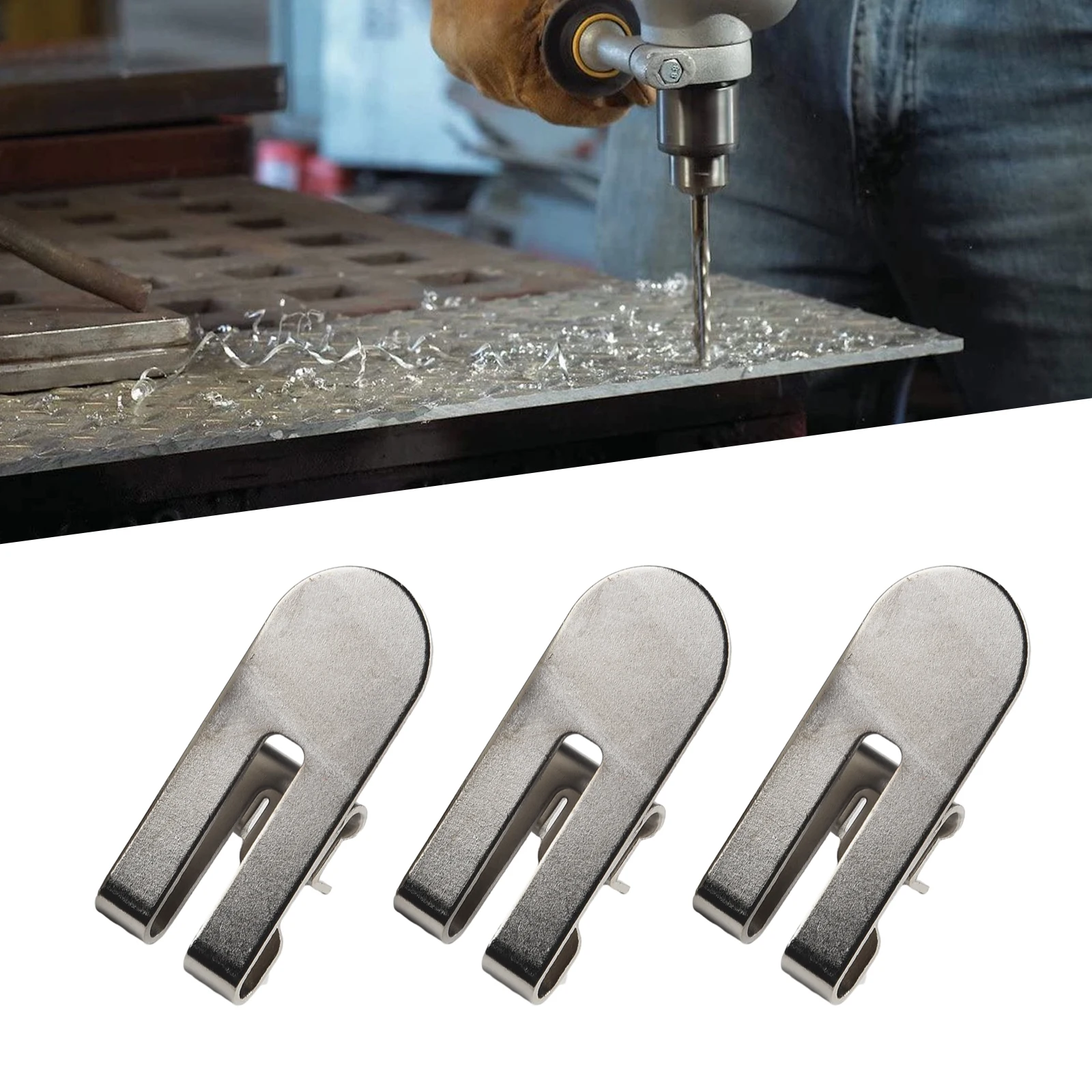 High Quality Useful Practical Belt Hook Clip Parts Replacement Silver Steel With Screw Fittings For Drywall Screwgun