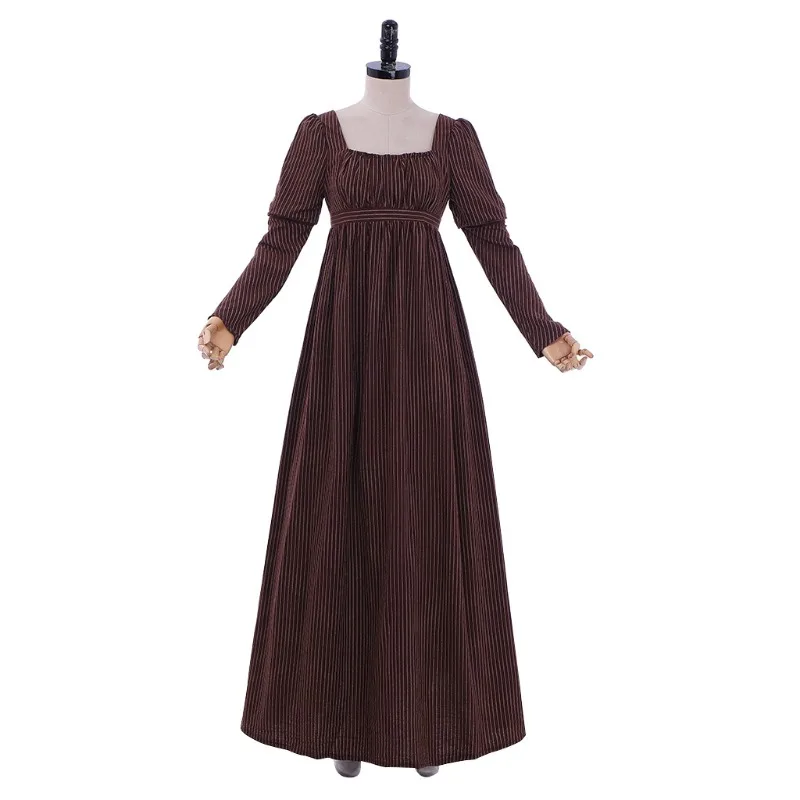 Regency Day Dress Costume Dress Jane Austen Dress Empire Waist Medieval Tea Gown Vintage Rennisance Cotton Halloween Outfit