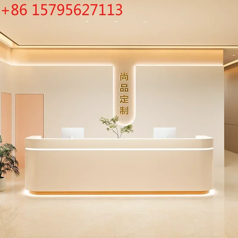 

Современный минималистичный стойка-ресепшн/барный стол для салона красоты, офиса, отеля, в стиле пастельных тонов